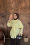 Women's 100% Cotton Muslin Oversize Hijab Shirt Tunic Lemon Yellow - 5