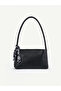 Women's Single Handle Scarf Detailed Zippered Baguette Hand and Shoulder Bag