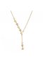 Minimalist Y Necklace with Star Detail and Zircon Stones - Gold Color - 6