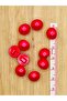 11mm Bottom-Attached Plastic Luxury Pearl Button. 10 Pieces. Red. - 2