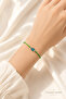 Green String Bracelet with Evil Eye Beads Adjustable Handmade Unisex Lucky Bracelet - 2
