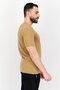 Men Sportswear Fit Brand Logo Training T Shirt, Tan - 2