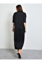 Black Textured T-Shirt Maxi Dress - 4