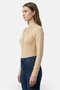 Women Solid Long Sleeve Bodysuit, Tan - 3