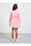 Girls Jacquard Flower Patch Tulle Dress - 5