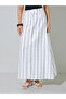 White A-Line Maxi Skirt with Pinstripes - 2