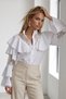 Women's White Layered Valon Lace Detailed Design Woven Shirt Alc-X15575 - 7