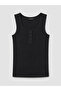Lcw Everyday Black U-Neck Women's Ribbed Tank Top - 5
