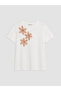 Lcw Everyday White Crew Neck Embroidered Women's T-Shirt - 5