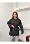 Women's Belted Oversize Long Shirt with Tassel Cuffs - 2
