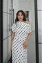 Women's Off-Shoulder Polka Dot Stylish Dress - 2