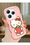 Infinix Hot 40 Pro Compatible Case Camera Protector Pink Silicone Couple Phone Case Kitty Pattern