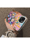 iPhone 14 Plus Compatible Silicone Edge Hard Back Case Couple Phone Case with Floral Pattern - 4