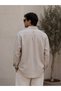 Men's Oversize 100% Linen Shirt Long Sleeve Buttoned Summer Comfortable Fit Breathable Shirt - 4