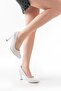 Zri̇n-001 Premium White Patent Leather Daily 9 cm Heeled Stiletto