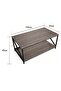 Migue home Modern Two Tier Coffee Table for Living Room, Easy Assembly, 100cm L x 55cm W x 45cm H, Washed Grey Color - 4