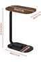 C Shaped Side Table Modern coffee tables for living room, End Table, Small side table, Corner Bedside Computer Desk, Nightstand for Bedroom Living Room Balcony (Walnut) - 2