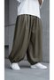 Men's Hakama Street Style Printed Wrinkled Sports Shalwar Trousers
