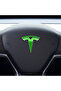 Set of 8 Custom Cut Logo Stickers for Tesla Model Y Steering Wheel Front Rear Rims and Sensors - 2