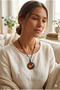 Handmade Epoxy and Wood Custom Design Authentic Necklace