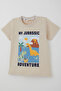 Boy's Short Sleeve T-Shirt Dinosaur Adventure 1.5-5 Years, Beige - 3