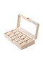 12-Slot Black Leather Watch Box Lockable Watch Storage and Collection Box with Glass Lid - 4