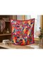 Multi-Colored Floral Patterned, Satin Scarf Shawl
