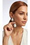 White Drop Pearl Earrings with Antique Detail - 3