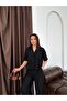 Women's Oversize Linen Trousers with Front Stitching Detail - Shirt Set - 3