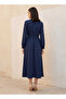 Midi Shirt Dress with Drawstring Waist - 4