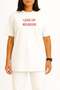 Oversized Line of Silence Foreign Series Chest Printed Unisex T-Shirt - 2