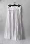 White Lined Foldable Fabric Waist Casual Cotton Long Woven Skirt 95 65 - 7