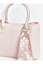 Lcw Accessories Women's Leather Look Shoulder Bag with Pink Scarf - 4