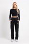 Women's Black Color Sweatpants with Double Piping on the Sides, Comfortable Fit, and Zipper Pocket Detail - 2