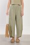 Women's Carrot Trousers with Pocket and Elastic Waist - Olive - 5