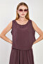 Women's sleeveless skirted two-piece set - plum - 4