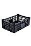 Foldable Plastic Storage Box, 52L – Set of 10 Sturdy Collapsible Crates (60x40x22cm) – Stackable Storage Bins for Office & Home – Versatile Use – 10-Piece Set, Black
