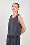Women's Sleeveless Skirted Two-Piece Set - Anthracite - 3