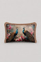 Peacock Patterned Tasseled Babyface Woven Throw Pillow Cover