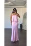 Women's Pink Lace Detailed Strappy Flowy Blouse Pencil Skirt Set