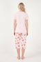 Patterned Cotton Crew Neck Capri Pajama Set Pajama Set 65790787 - 7