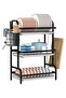3 Tier Dish Rack Dish Drying Stand with Utensil & Cutting Board Holder Dish Drainer Kitchen