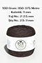 Bitter Coffee, 1 mm Thick, Twisted, 100% Cotton Knitting Yarn Set (Total 400 Gr.) - 2