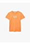 Cotton Short Sleeve Crew Neck T-Shirt with Front and Back Print