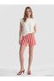 Two Mt Shop Quality Lcw Jeans Red Denim Striped Standard & Regular Women's Jean Shorts