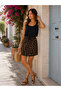 Brave and Stylish |   Women's Leopard Pattern Detailed Strappy Single Jersey Dress