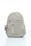 Vital Series Water-Resistant Beige Crinkle Fabric Multi-Compartment Casual Backpack - Stylish School and Travel Bag with Plush Accessories