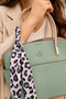 Mint Green Women's Shoulder and Hand Bag with Stylish Scarf Detail and Adjustable Strap for Daily Use - 8