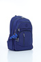 Vital Series Waterproof Navy Blue Crinkle Fabric Multi-Compartment Casual Backpack - Stylish School and Travel Bag with Plush Accessories - 2