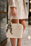 Cream Women's Shoulder and Hand Bag with Stylish Scarf Detail and Adjustable Strap for Daily Use - 8